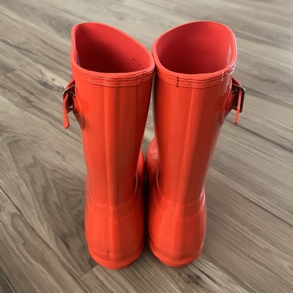 NWB hunter original short gloss orange rain boots - Picture 5 of 8
